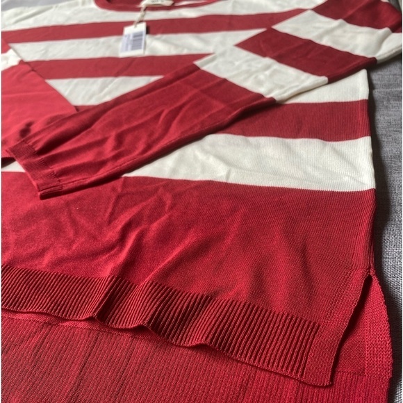 GIL'B Women's Viscose Mix Breton Lightweight Striped Shoulder Buttons Sweater - Picture 4 of 7